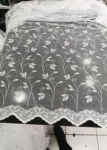 Nakışlı Beyaz Tül Perde - Görsel 2