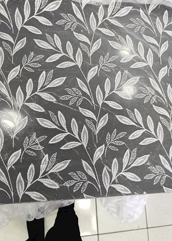 Nakışlı Beyaz Yaprak Desenli Perde - Görsel 7