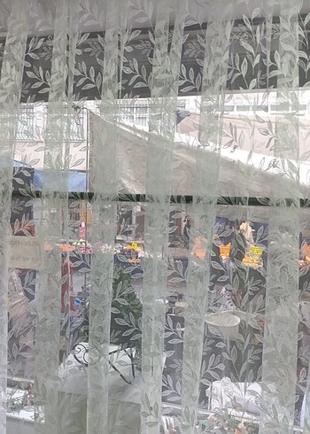 Nakışlı Beyaz Yaprak Desenli Perde - Görsel 2