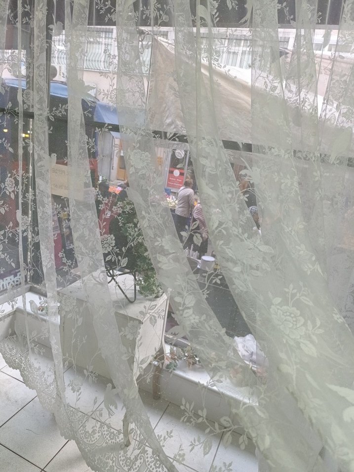 İşlemeli Beyaz Tül Perde - Görsel 4