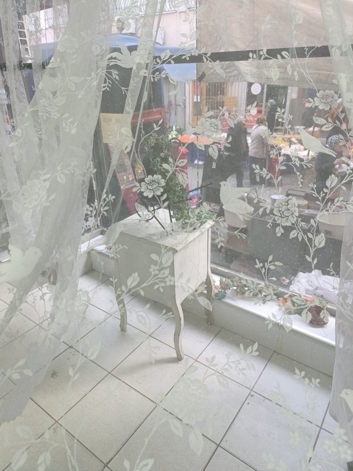 İşlemeli Beyaz Tül Perde - Görsel 3