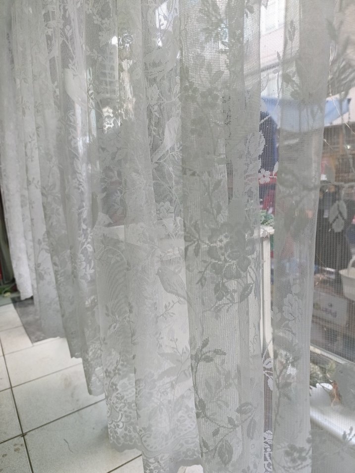 İşlemeli Beyaz Tül Perde - Görsel 2