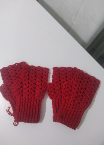Kırmızı Örgü Kadın Eldivenleri - Görsel 3