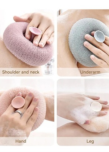 Vantuzlu Cilt ve Vücut Süngeri Banyo Lif - Görsel 5