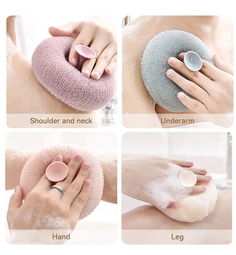 Vantuzlu Cilt ve Vücut Süngeri Banyo Lif - Görsel 5