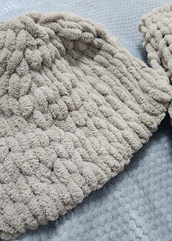 Bej Puffy Atkı ve Bere Takım - Görsel 4