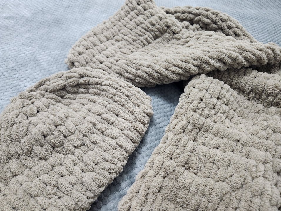 Bej Puffy Atkı ve Bere Takım - Görsel 2