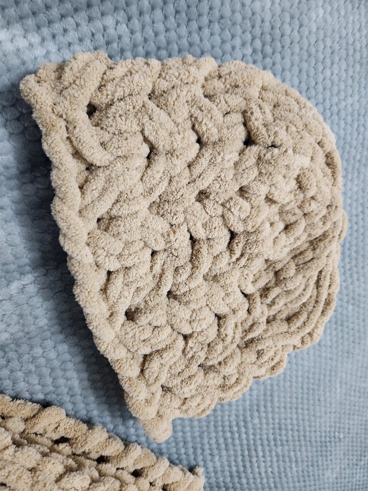 Sütlü Kahve Puffy  Örgü Bere ve Atkı Seti - Görsel 2