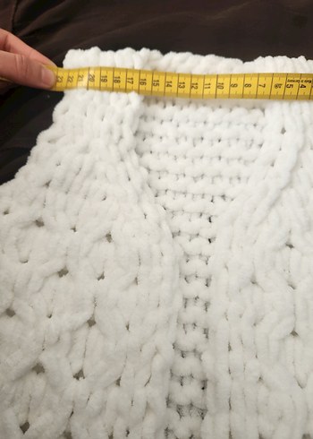 Puffy Bebek  Örgü Yelek Beyaz - Görsel 5