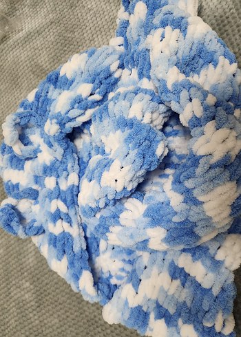 Mavi Beyaz Detaylı Kulaklı Balaklava - Görsel 10