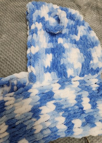 Mavi Beyaz Detaylı Kulaklı Balaklava - Görsel 11