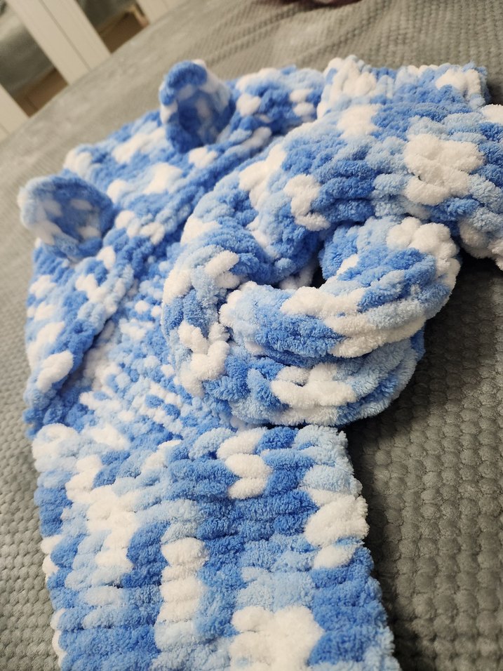 Mavi Beyaz Detaylı Kulaklı Balaklava - Görsel 4