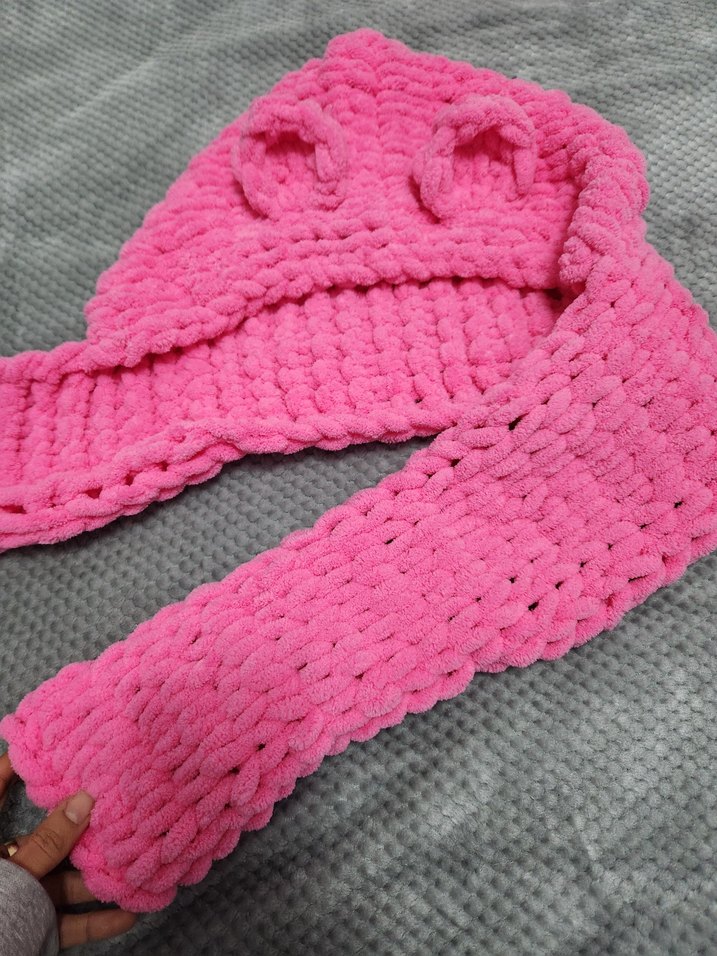 Puffy Pembe Kulaklı Balaklava - Görsel 4