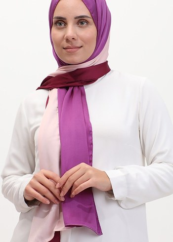 Üç Renk Şal Fuşya-Pudra-Mor