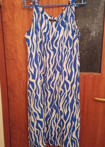 Diğer Mavi Zebra Desenli Salaş Hamile Tunik