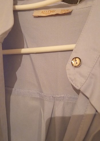 Düğmeli Gri Uzun Kollu Hamile Tunik - Görsel 4