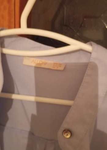 Düğmeli Gri Uzun Kollu Hamile Tunik - Görsel 5