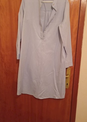 Düğmeli Gri Uzun Kollu Hamile Tunik - Görsel 2