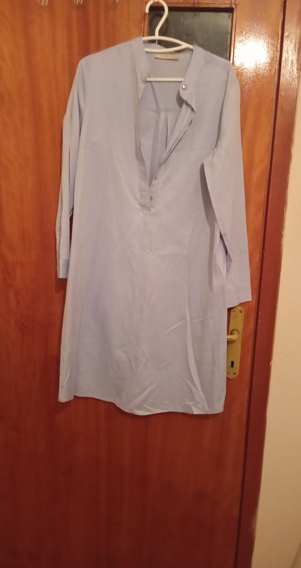 Düğmeli Gri Uzun Kollu Hamile Tunik - Görsel 2