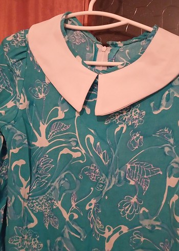 Bohem Uzun Kollu Turkuaz Hamile Tunik - Görsel 3