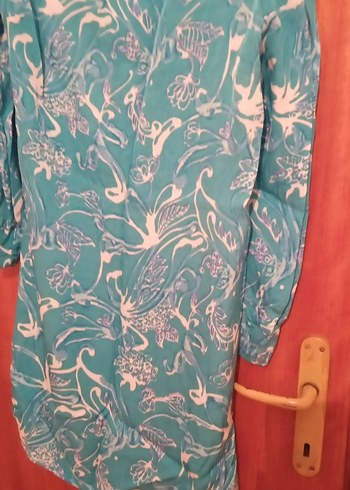 Bohem Uzun Kollu Turkuaz Hamile Tunik - Görsel 5