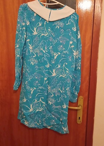 Bohem Uzun Kollu Turkuaz Hamile Tunik - Görsel 2