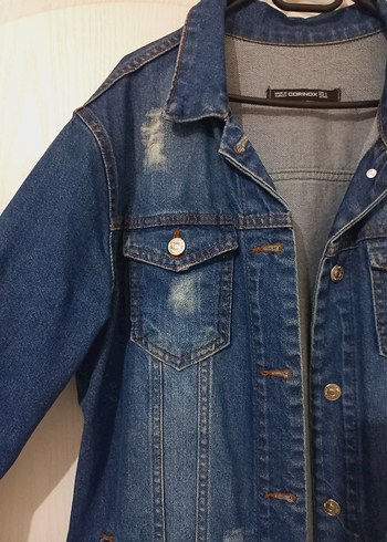Düğmeli Kadın Mavi Denim Ceket - Görsel 6