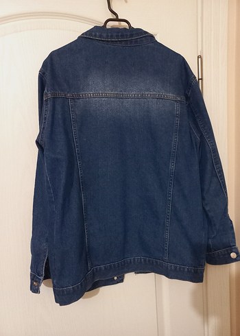 Düğmeli Kadın Mavi Denim Ceket - Görsel 8