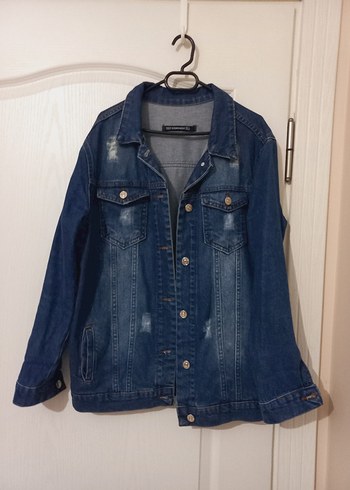 Düğmeli Kadın Mavi Denim Ceket - Görsel 2