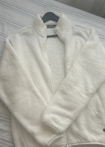 Kadın Beyaz Yumuşak Peluş Ceket