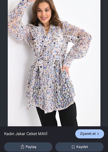 Zara Mavi Cicekli Sifon Tunik Rahat Ve Sik