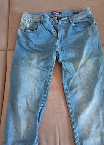Parlak Mavi Kadın Denim Pantolon