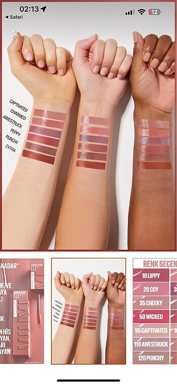 Beden Maybelline superstay vinyl ınk 100 numara