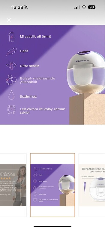  Beden Renk Lansınoh giyilebilir gögüs pompası