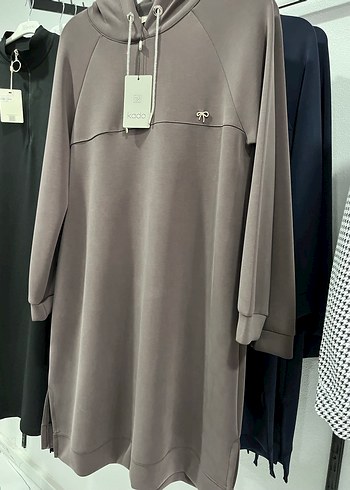 lacivert Kapüşonlu Rahat Kesim Hamile Tunik - Görsel 2