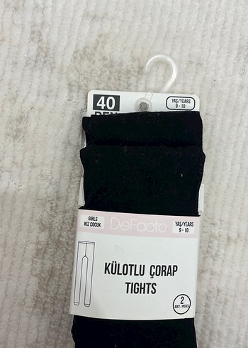 Defacto DeFacto Kız Çocuk Siyah Külotlu Çorap 2'li
