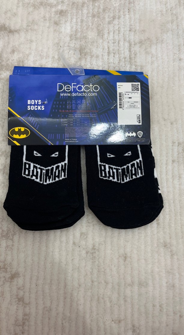 Erkek Çocuk Batman Desenli Çorap 3lü - Görsel 2