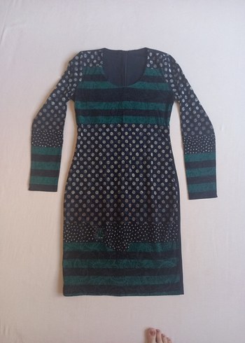 Desenli Uzun Kollu Kadın Triko Tunik