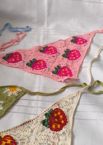 Renkli Örgü Bohem Saç Aksesuarları (TOPTAN) 5 ADET MEVCUT - Görsel 5