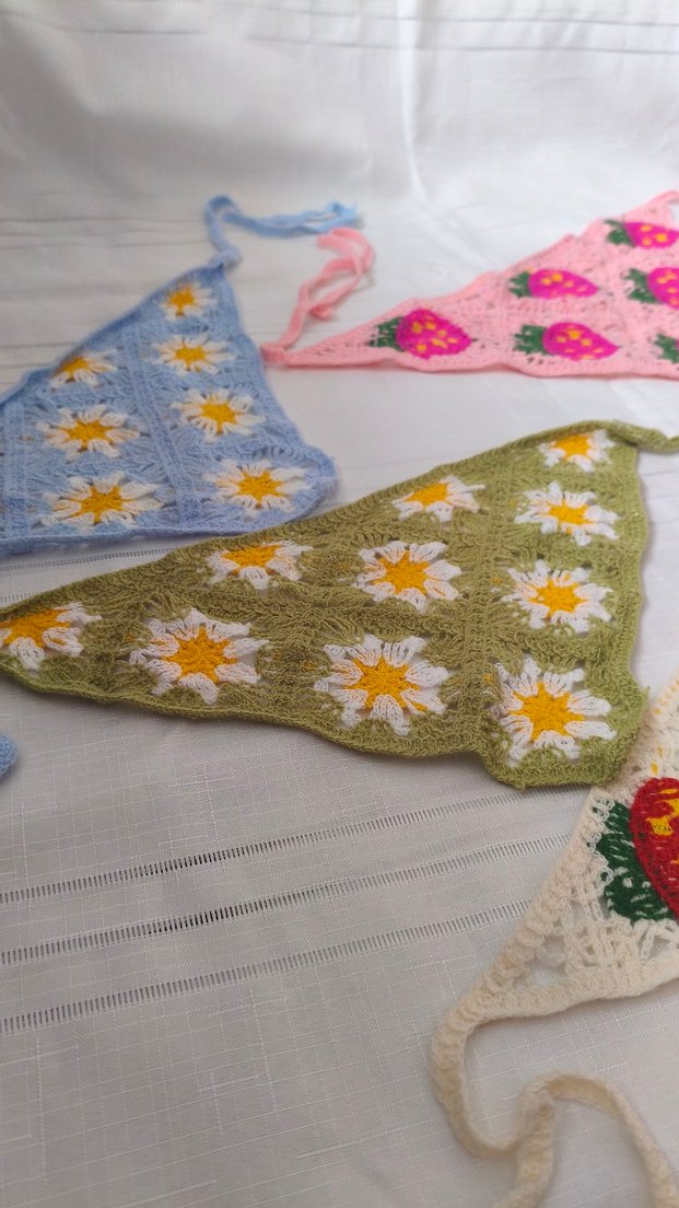 Renkli Örgü Bohem Saç Aksesuarları (TOPTAN) 5 ADET MEVCUT - Görsel 3