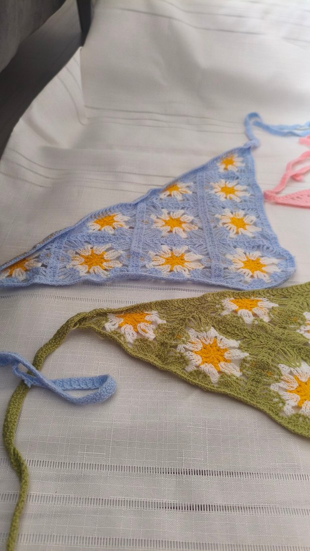 Renkli Örgü Bohem Saç Aksesuarları (TOPTAN) 5 ADET MEVCUT - Görsel 4