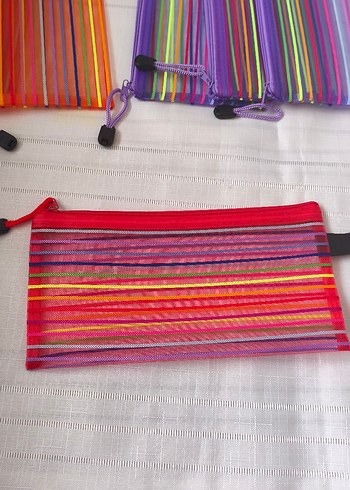 Renkli Çizgili Kadın Clutch Çanta 
Adet fiyatı - Görsel 2