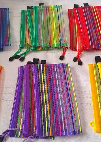 Renkli Çizgili Kadın Clutch Çanta 
Adet fiyatı - Görsel 6