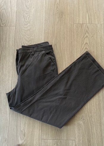 Tüzün Gri kumaş yüksek bel Midi Kadın Kumaş Pantolon