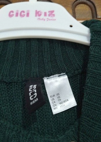 H&M Kadın Yeşil Boğazlı Triko Kazak