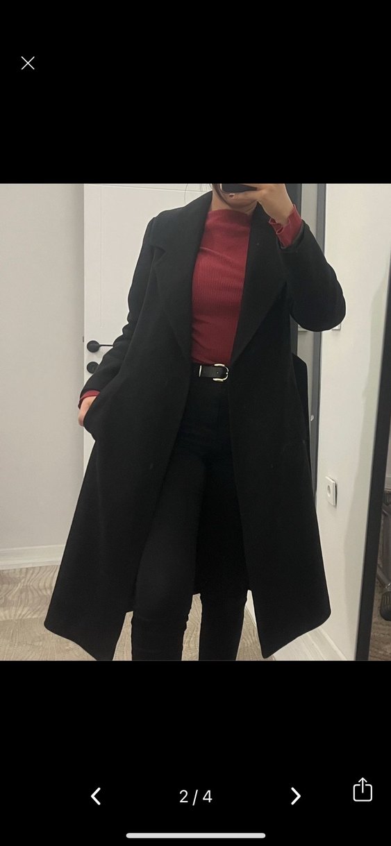 Siyah Uzun Klasik Kaban - Görsel 3