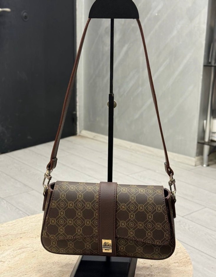 Vakko Kahverengi Modern Klasik Kadın Deri Çanta - Görsel 4