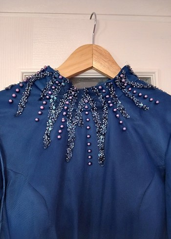 Lacivert Tesettür Abiye - Görsel 8