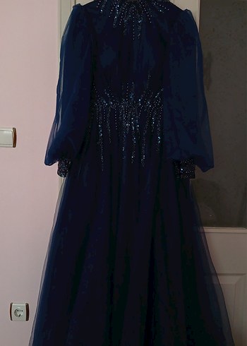 Lacivert Tesettür Abiye - Görsel 3