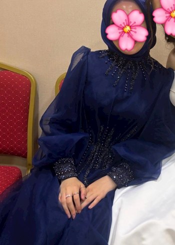 Lacivert Tesettür Abiye - Görsel 2